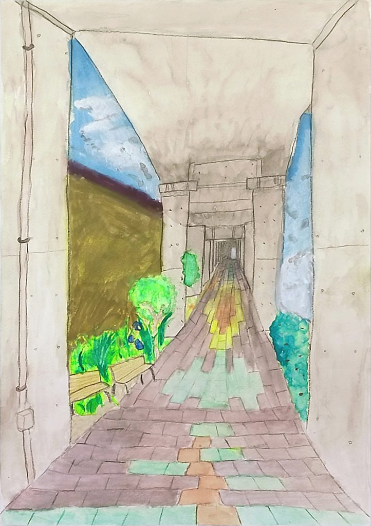 「思い出の高架下～ひまわりロード～」裏館小学校　４年　髙坂　玲希